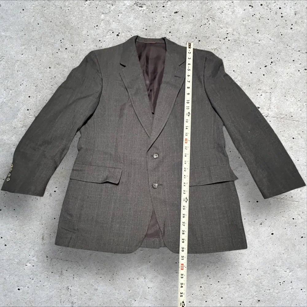 Vintage Hart Schaffner Marx Blue/Gray Wool Blazer Union Made USA Mens Sport Coat